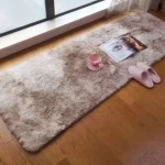 Alfombra Peludas Livianas Pasilleras 55x200cm Beige Jaspeado