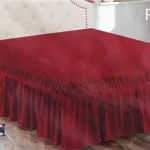 Faldon para cama King 2,5 plazas burdeo