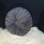 Cojin Redondo Para Decoracion Living Gris Oscuro