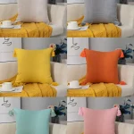 Fundas de lino con Borlas