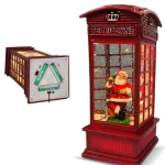 Farol Lampara Led Viejo Pascuero Musical Decoracion Navidad Rojo Telephone - Imagen 3