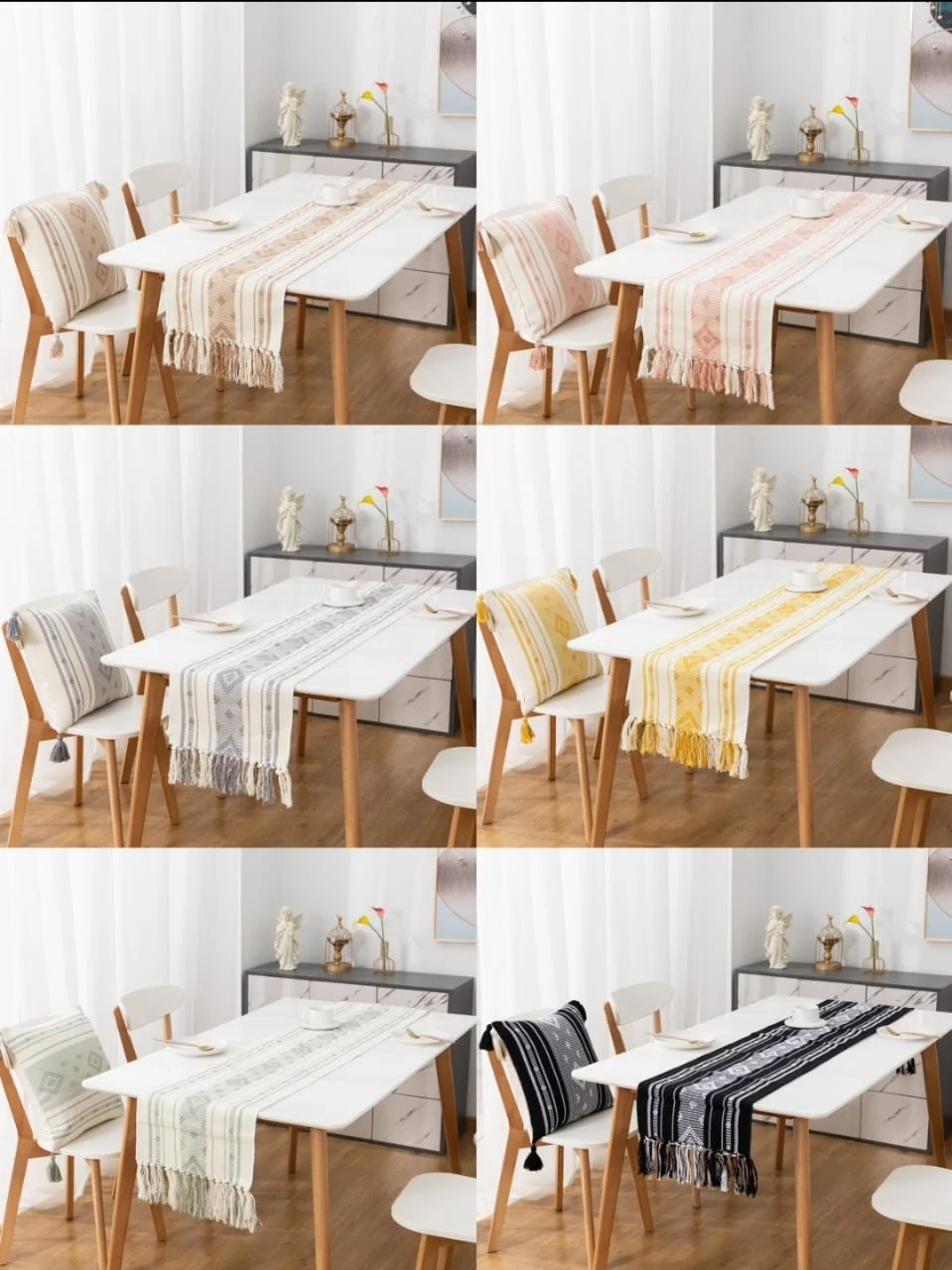 2364eb0a-236c-4a9c-b3f2-13834ae5fadc.webp Caminos de mesa Con Flecos Bordado en Croché Color a elección - Imagen 1