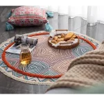 Alfombra Redonda de Lino Algodon para dormitorio o sala de estar 120cm