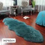 Alfombras Pasilleras De Felpa Pelo Largo 140x60 turquesa