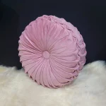 Cojin Redondo Para Decoracion Living Mostaza Palo Rosa