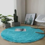 Alfombras Shaggy Peludas Redonda Liviana 150Turquesa