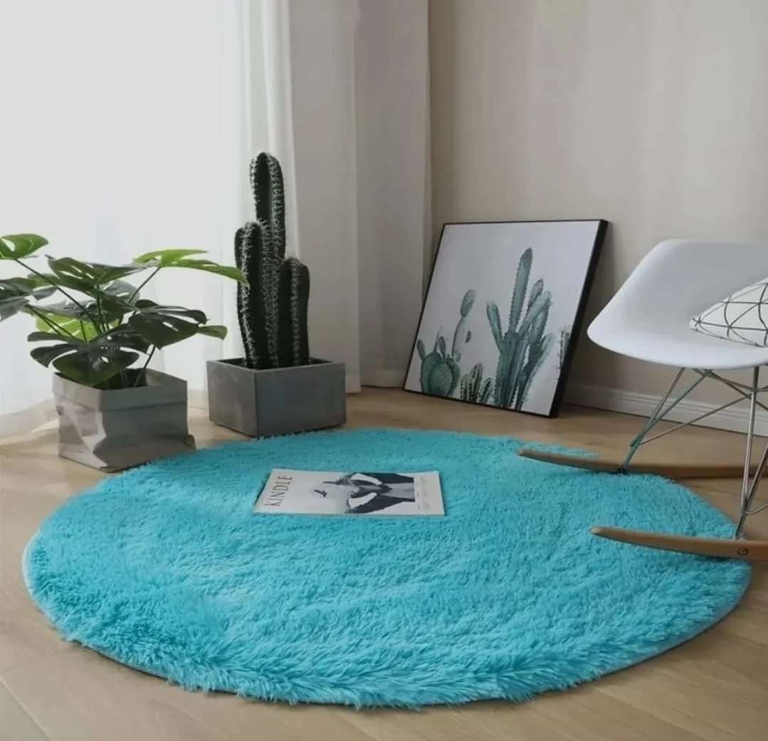 5a5d88e4-79f4-408c-80b7-f390da5a343f-1.webp Alfombras Shaggy Peludas Redonda Liviana 150Turquesa - Imagen 1