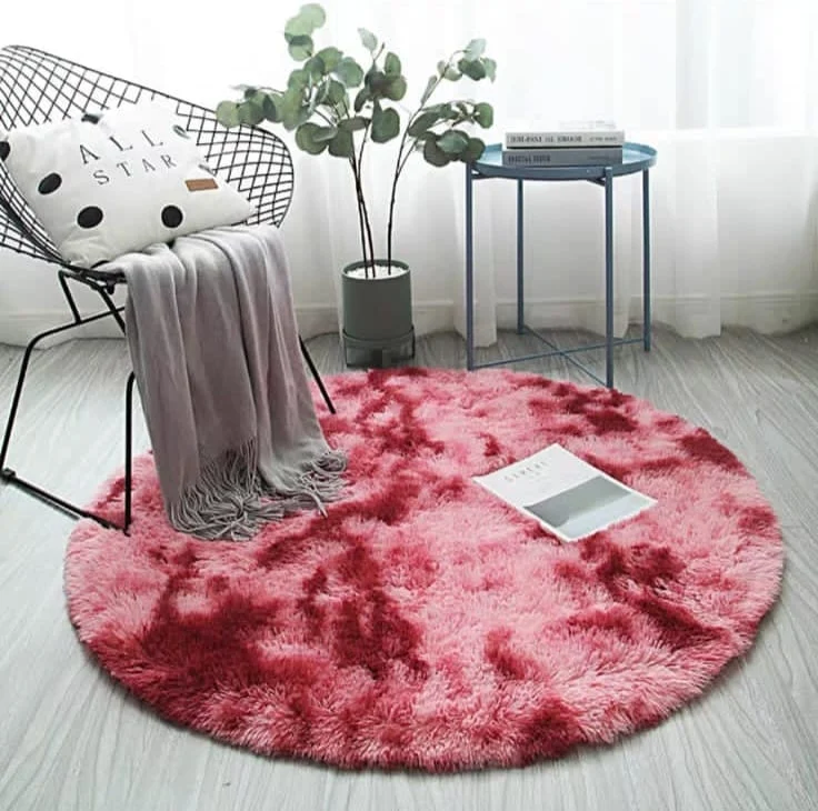 5c2caf3d-3ad3-4649-80d3-2b1709a87bbe.webp Alfombras Shaggy Peludas Redondas Livianas 150 Burdeo jaspeado - Imagen 1