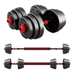 Set De Mancuernas Ajustables De 30 kg Con Barra De Extension