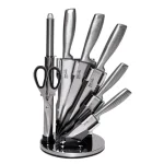 Juego de cuchillos con base 7 piezas acero inoxidable moderno - Imagen 3