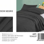 Plumon Unicolor plaza y media medidas 180x220cm YZ-6137 negro