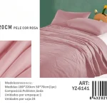 Plumon Unicolor plaza y media medidas 180x220cm YZ-6141 pele con rosa