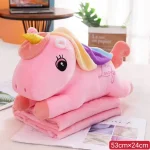 Peluche Unicornio con Manta de polar Rosado