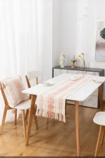 Caminos de mesa Con Flecos Bordado en Croché Color a elección - Imagen 3