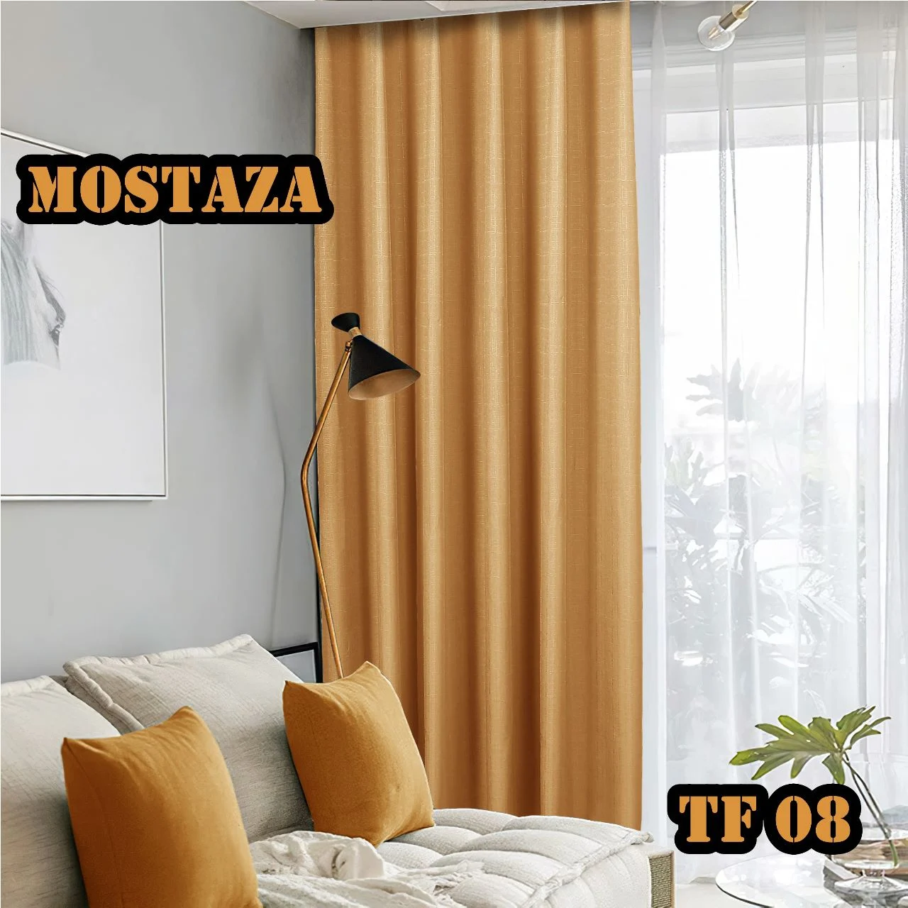 74e43dd5-304b-431b-afbd-4f14a01fb13f Cortinas blackout pack 2 Panos 140x230 Color Mostaza - Imagen 1