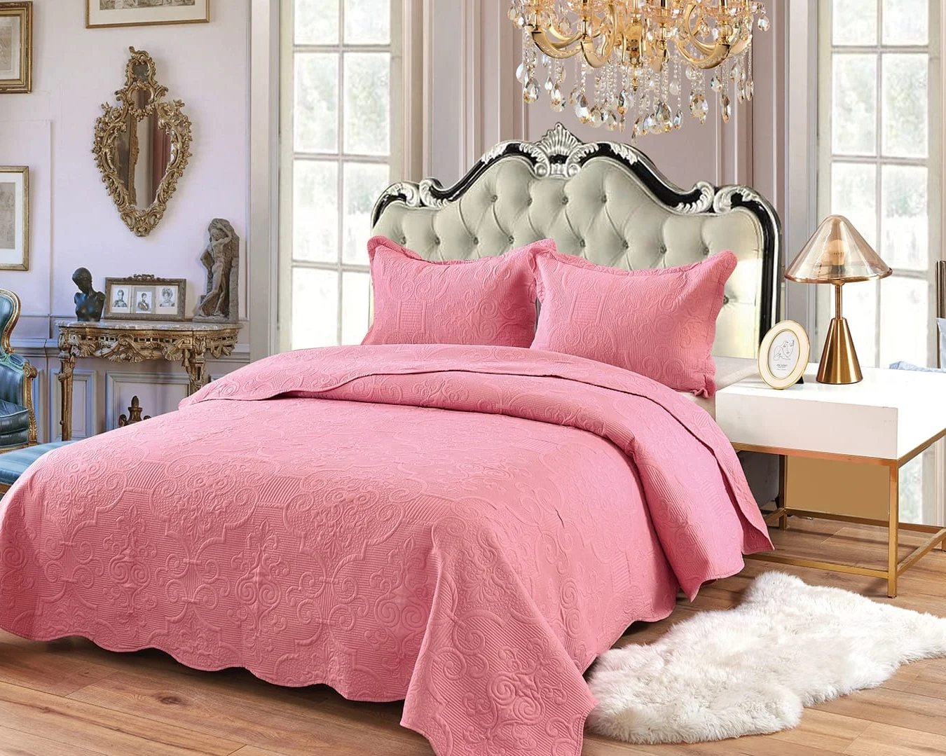76cf2cf2-756a-4860-88b1-ed9d4f57ce72.webp Cobertor Quilt de verano Plaza y media Rosado - Imagen 1