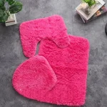 Set de Bano Peludo 3 Piezas FUCSIA