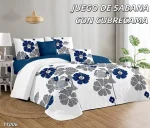 CUBRECAMA QUILT DE VERANO MAS JUEGO DE SABANAS PLAZA Y MEDIA - Imagen 2