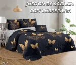 CUBRECAMA QUILT DE VERANO MAS JUEGO DE SABANAS PLAZA Y MEDIA - Imagen 2