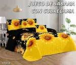 CUBRECAMA QUILT DE VERANO MAS JUEGO DE SABANAS PLAZA Y MEDIA - Imagen 2