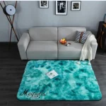 Alfombra Peludas Livianas 200x300 cm Turquesa Jaspeado