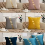 Fundas de Cojin Terciopelo con Franja Dorada