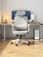 Silla De Oficina Ergonomica Reclinable De Malla en Color Blanca - Imagen 5