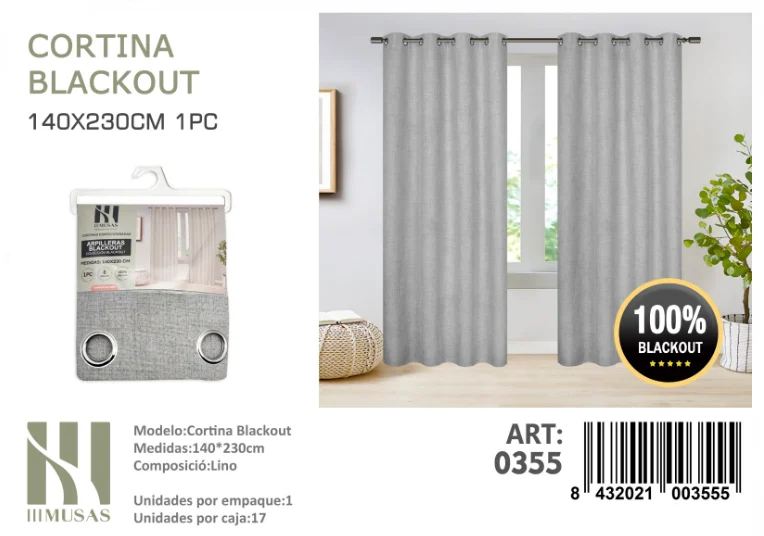 Captura de pantalla 2024-11-20 120044 Cortinas blackout pack 2 Panos 140x230 Color Gris - Imagen 1
