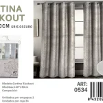 Cortinas blackout pack 2 Panos 140x230 Diseno Flores Gris Oscuro
