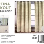 Cortinas blackout pack 2 Panos 140x230 Con Diseno Flores Beige