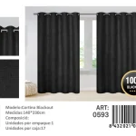 Cortinas blackout pack 2 Panos 140x230 Color Negro