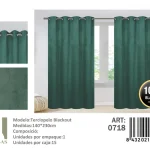 Pack De 2 Panos De Cortinas Terciopelo Medidas 140x230 Cm Color Verde