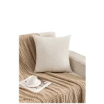 Pack de 2 Fundas de Cojin Con Diseno Hojas Beige