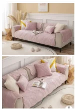 Fundas Mat Sofa 3 Cuerpos 5 Piezas Facil Colocacion Color Rosa - Imagen 2