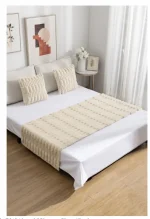 Set Piecera Premium + 2 Fundas Cojin Tipo Piel Suave Color Beige - Imagen 2
