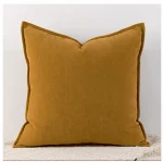 Pack de 2 Fundas de Cojin Chenille Gruesa Dos Lado Color Mostaza - Imagen 2