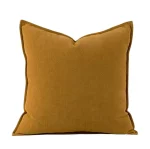 Pack de 2 Fundas de Cojin Chenille Gruesa Dos Lado Color Mostaza