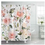 Cortina de Bano Impermeable Con Disenos Medidas 180x180 Cm Rosas