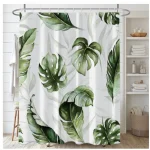 Cortina de Bano Impermeable Con Disenos Medidas 180x180 Cm Hojas