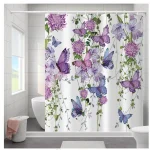 Cortina de Bano Impermeable Con Disenos Medidas 180x180 Cm Mariposas