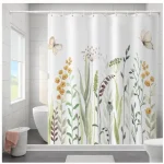 Cortina de Bano Impermeable Con Disenos Medidas 180x180 Cm Plantes