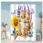 Cortina de Bano Impermeable Con Disenos Medidas 180x180 Cm Gatito