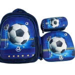 Set De Mochila Ninos Escolar Diseno Futbol Azul