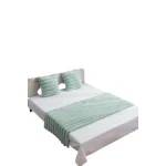 PIECERA PELUDAS + 2 FUNDAS DISEÑO LINEAL COLOR VERDE