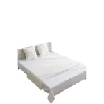 PIECERA PELUDAS + 2 FUNDAS DISEÑO LINEAL COLOR BLANCO