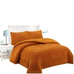 COBERTOR CON CHIPORRO DISEÑO RELIEVE 2 PLAZAS COLOR MOSTAZA