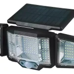 Foco Farola Led Solar Sensor De Movimiento 3 Cabezales
