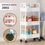 Carrito Carro Organizador Ruedas Multiuso Chef Choice 3 Niveles Color Blanco - Imagen 4