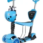 Scooter Monopatin 5 En1 Ajustable Nino Chinita Luces Azul