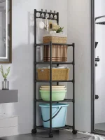 Estante Organizador De Bano Cocina Sala Multifuncional Color Negro - Imagen 2